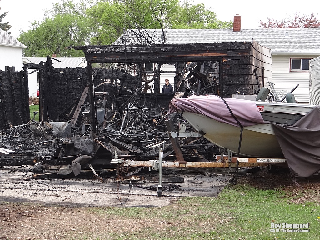 Garage fire May 8, 2015,  1100 block 6 Ave SE Jamestown, ND